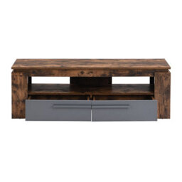 Furniture in Fashion Portland Wooden Tv Stand With 2 Drawers In Rustic Oak - thumbnail 3