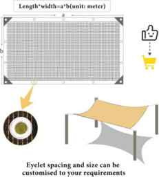 Beige 4X4M Shade Sail Uv Resistant With Eyelets - thumbnail 6