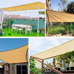 Beige 4X4M Shade Sail Uv Resistant With Eyelets - thumbnail 7