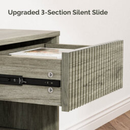 Gray Oak-2Pcs Bedside Table Wall Mounted Nightstand Side Tables Bedroom Small Cabinet - thumbnail 3