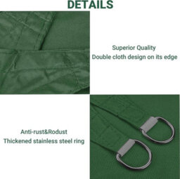 Green 2X4M Rectangular Shade Sail Waterproof Uv Resistant - thumbnail 5