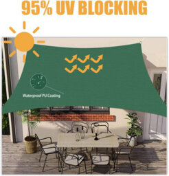Green 2X4M Rectangular Shade Sail Waterproof Uv Resistant - thumbnail 3