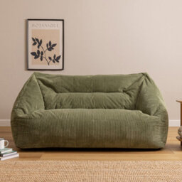 Icon Cecilia Jumbo Cord Sofa Bean Bag, Sage Green - thumbnail 1