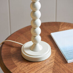 Loops Gloss Almond White Table Lamp Base Set - 2 Pack With E14 Holder And Inline Switch - thumbnail 5