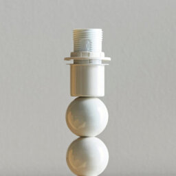 Loops Gloss Almond White Table Lamp Base Set - 2 Pack With E14 Holder And Inline Switch - thumbnail 3