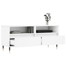 Berkfield Tv Cabinet White 100X34.5X44.5 Cm Engineered Wood - thumbnail 4