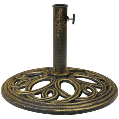 Charles Bentley 12Kg Cast Iron Round Patio Umbrella Parasol Base Stand - Bronze - image 1