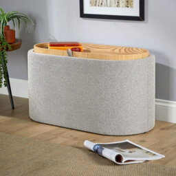 Home Source Merida Grey Storage Ottoman With Reversible Tray Top Lid - thumbnail 5