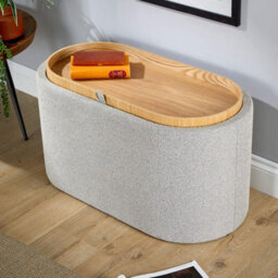 Home Source Merida Grey Storage Ottoman With Reversible Tray Top Lid - thumbnail 6