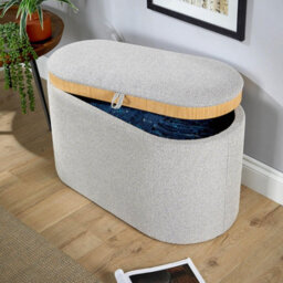 Home Source Merida Grey Storage Ottoman With Reversible Tray Top Lid - thumbnail 7