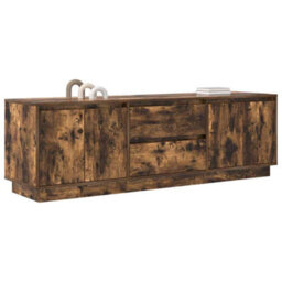 Berkfield Tv Cabinet With Led Lights Smoked Oak 160.5X41X50 Cm - thumbnail 5