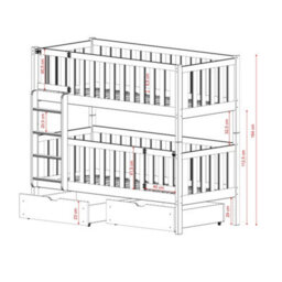 Arte Ksawery Cashmere Wooden Bunk Bed 80 X 180Cm - Foam Bonnell Mattresses Included - thumbnail 2