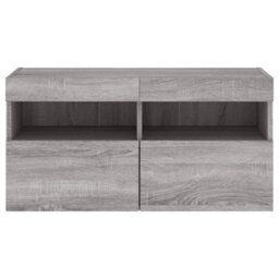 Berkfield Tv Wall Cabinet With Led Lights Grey Sonoma 80X30X40 Cm - thumbnail 9