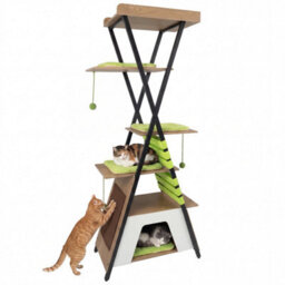 185Cm Wooden Multi-Level Cat Tower With Elevated Perch - thumbnail 1