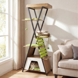 185Cm Wooden Multi-Level Cat Tower With Elevated Perch - thumbnail 3