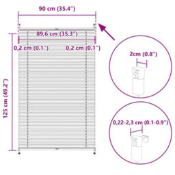 Vidaxl Plisse Blind 90X125Cm White Pleated Blind - thumbnail 3