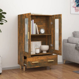 Vidaxl Highboard Smoked Oak 70X31X115 Cm Engineered Wood - thumbnail 3