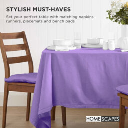 Homescapes Purple Seat Pads 100% Cotton Chair Cushions 40X40 Cm, Set Of 6 Plain Chair Pads For Dining, Kitchen Or Garden Outdoor - thumbnail 7