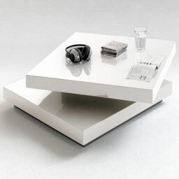 Furniture in Fashion Hugo Rotating Square High Gloss Coffee Table In White - thumbnail 1