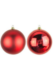 Christmas Tree World 25Cm Red Bauble Set Shiny/matte (4 Pc) - thumbnail 1