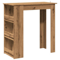 Berkfield Bar Table With Storage Rack Artisan Oak 102X50X103.5 Cm - thumbnail 2