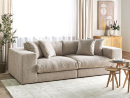 Beliani Sofa 3 Seater Glorvika Ii Fabric Taupe - thumbnail 2