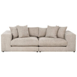 Beliani Sofa 3 Seater Glorvika Ii Fabric Taupe - thumbnail 1
