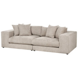 Beliani Sofa 3 Seater Glorvika Ii Fabric Taupe - thumbnail 4
