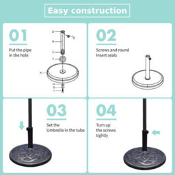 Costway Patio Outdoor Umbrella Stand Classic Round Parasol Stand Holder - thumbnail 7