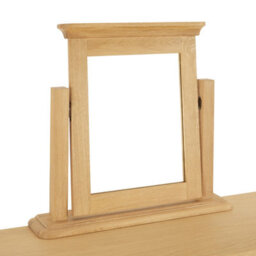 The Furniture Market French Chateau Oak Vanity Dressing Table Mirror Solid Adjustable Hinged Mirror Timeless French Design Natural Whitewash Finish - thumbnail 6