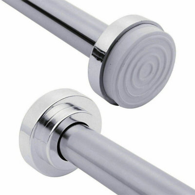 Heavy Duty Extendable Telescopic Shower Curtain Pole Rail Rod Bath 125-220Cm - image 1