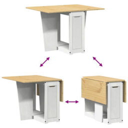 Walplus Butterfly Dining Table Foldable Corona White Solid Wood Pine - thumbnail 8