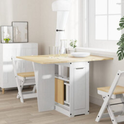 Walplus Butterfly Dining Table Foldable Corona White Solid Wood Pine - thumbnail 3