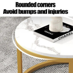 Nesting Coffee Tables Set Of 2 Round Stacking Sofa Side Tables - thumbnail 6