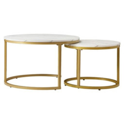Nesting Coffee Tables Set Of 2 Round Stacking Sofa Side Tables