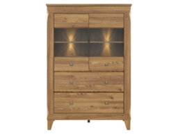 Arte Bergen 102 Cm 2 Door 2 Drawer Display Cabinet Golden Sibiu Larch - thumbnail 3