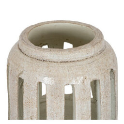 Hill Interiors Tarn Collection Large Candle Holder - Ceramic - L26 X W26 X H24 Cm - White - thumbnail 2