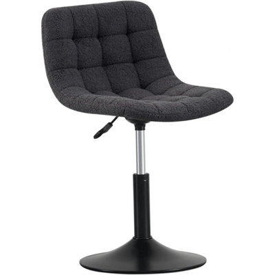 Grey Soft Fabric Dressing Table Chair - image 1