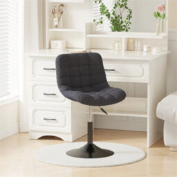 Grey Soft Fabric Dressing Table Chair - thumbnail 4