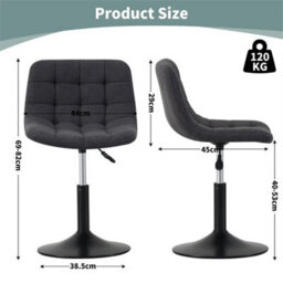Grey Soft Fabric Dressing Table Chair - thumbnail 2
