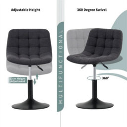 Grey Soft Fabric Dressing Table Chair - thumbnail 5