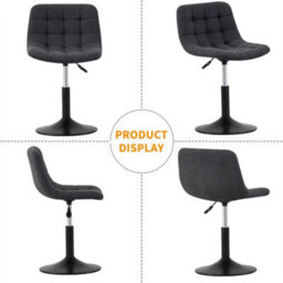 Grey Soft Fabric Dressing Table Chair - thumbnail 6