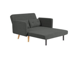Mattress Guru Roxy Modern 2-Seater Loveseat Sofa, Convertible Fold-Out Sofabed, Borg Fabric, Grey - thumbnail 3