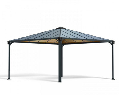 Canopia by Palram Palermo 4300 Garden Gazebo - Polycarbonate - L429 X W429 X H298 Cm - Grey - image 1