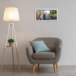 AK Frames 16X8 Walnut Sleek Multi Photo Frame With Blue Mount - Holds 3 Apertures (3X) 7X5 Photos - thumbnail 3