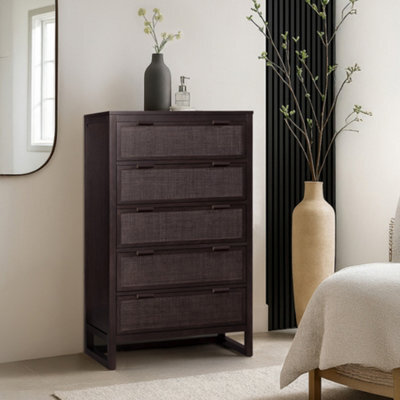 Teamson Home Hatteras Chest Of Drawers 5 Drawer Bedroom Dresser, Espresso - image 1