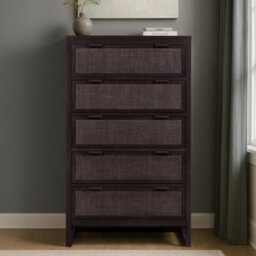 Teamson Home Hatteras Chest Of Drawers 5 Drawer Bedroom Dresser, Espresso - thumbnail 3