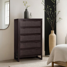 Teamson Home Hatteras Chest Of Drawers 5 Drawer Bedroom Dresser, Espresso - thumbnail 1