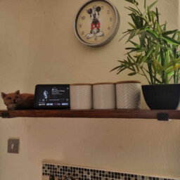 Garden Troughs and Planters Rustic Wood Shelf, Reclaimed Scaffold Board 80Cm Long With Brackets And Fixings - Antique Pine - thumbnail 2