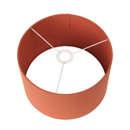 Pacific Lifestyle 40Cm Terracotta Linen Drum Table Lampshade Self Lined Cylinder Floor Lamp Shade - thumbnail 5